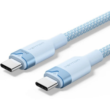 Cabo USB 2.0 Tipo C 5A Vention TRISH/ USB Tipo C Macho - USB Tipo C Macho/ Até 240W/ 480Mbps/ 2m/ Azul VENTION - 1