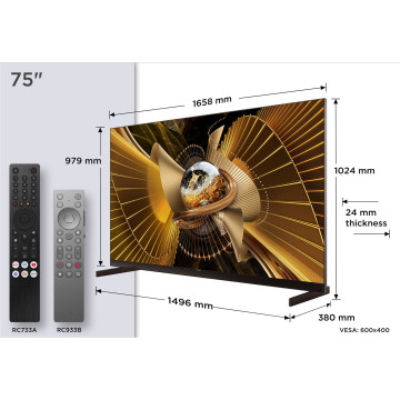 TCL - SQD-MINILED Smart GoogleTV Flat-Thin 75X11L TCL - 5