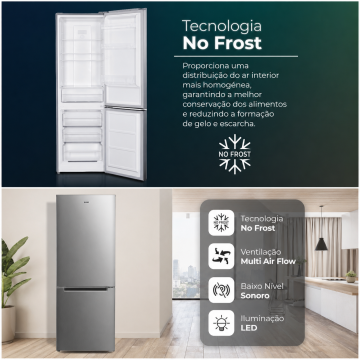 Frigorífico Combinado SVAN SC185603ENFX No Frost 293L Inox Classe E SVAN - 3