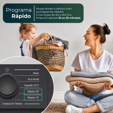 Máquina de Lavar Roupa SVAN SL8203AIDV 8Kg 1200rpm Branca Classe A SVAN - 4