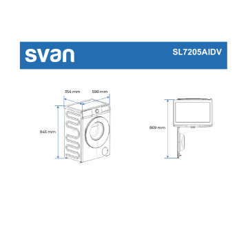Máquina de Lavar Roupa SVAN SL7205AIDV 7Kg 1200rpm Branca Classe A SVAN - 7