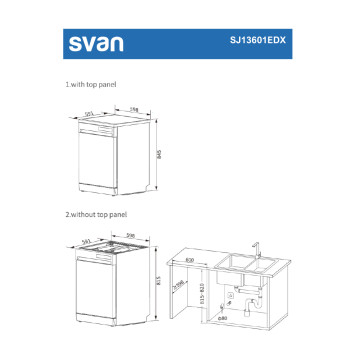 Lava-loiça SVAN SJ13601EDX 14 Talheres Inox Classe E SVAN - 8