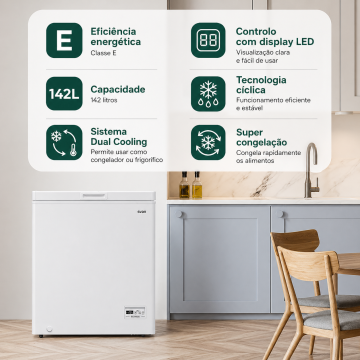 Congelador Horizontal SVAN SCH1501EDC 142L Branco Classe E SVAN - 5
