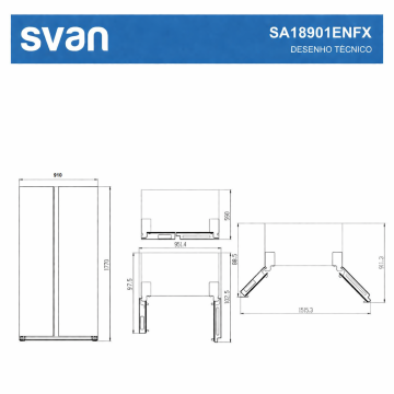 Frigorífico Americano SVAN SA18901ENFX No Frost 442L Inox Classe E SVAN - 8
