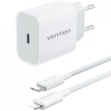 Carregador de parede Vention G17W0-EU / 1 cabo USB Tipo C + Lightning / 20 W VENTION - 1