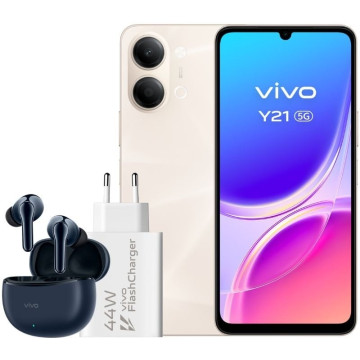 Smartphone Vivo Y21 4GB/ 256GB/ 6,74"/ 5G/ Dourado/ Inclui Carregador + Fones de Ouvido VIVO - 1