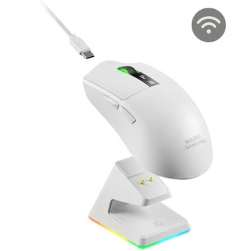 Mouse Gamer Sem Fio Mars Gaming MMW-Elite / Bateria Recarregável / Até 20000 DPI / Branco Mars Gaming - 1