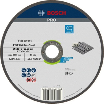 BOSCH - Disco Abrasivo PRO Stainless Steel 180x2x22,23mm 2608600095 BOSCH - 1