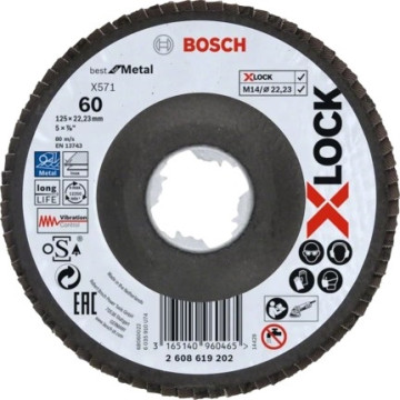 BOSCH - Disco de Lamelas PRO X571 Angulado 125mm X-LOCK 2608619202 BOSCH - 1
