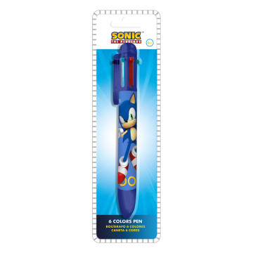 Caneta Sonic the Hedgehog de 6 cores KIDS LICENSING - 1