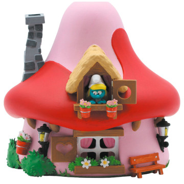 Cofrinho em forma de casa de cogumelo da Smurfette, Os Smurfs, 15 cm PLASTOY - 1
