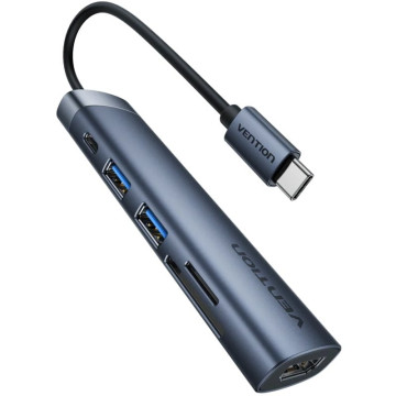 Docking USB Type-C Vention THJHB/ 1xHDMI 4K/ 2xUSB/ 1xUSB Type-C PD/ Cinza VENTION - 1