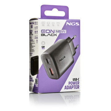 NGS - Carregador de Parede 45W USB-C + USB-A EON45WBLACK-B2C NGS - 7