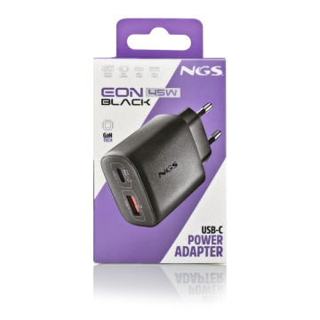 NGS - Carregador de Parede 45W USB-C + USB-A EON45WBLACK-B2C NGS - 8