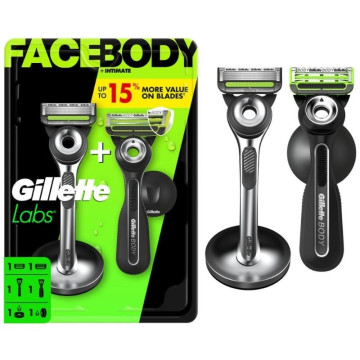 Gillette Labs FaceBody + Intimate - Pacote com 2 unidades de lâminas de barbear  - 1