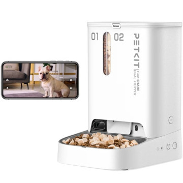 Alimentador inteligente PetKit YumShare com dois reservatórios, câmera HD e microfone.  - 1