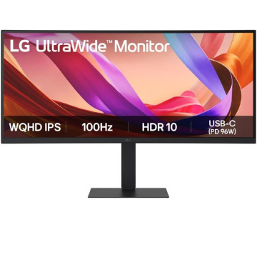 Monitor profissional curvo ultrawide LG UltraWide 34U650A-B de 34" / WQHD / Multimídia / Altura ajustável / Preto LG - 1