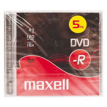 MAXELL - DVD-R 16X 4,7GB P.5 J.CASE-275517.40.CN MAXELL - 2